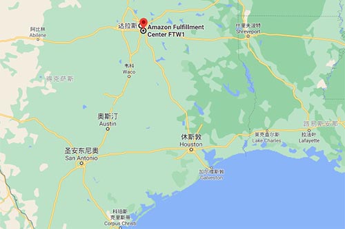 紐酷美中海外倉(cāng)達(dá)拉斯拆柜到FTW1在1小時(shí)車(chē)程