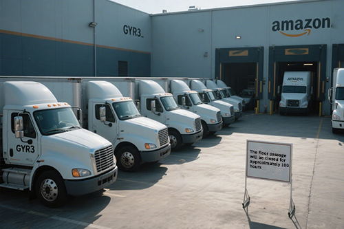 1753345106298142.jpg 亞馬遜FBA倉(cāng)庫(kù)外,卡車長(zhǎng)龍蜿蜒數(shù)公里